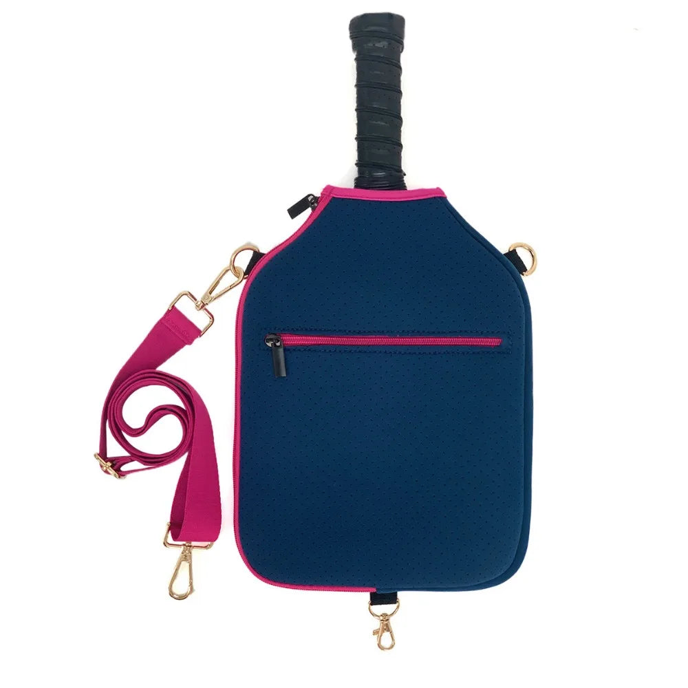 Large Capacity Pickleball Crossbody Bag Waterproof Zipper Closure Pickleball Paddle Cover Adjustable Strap Professional