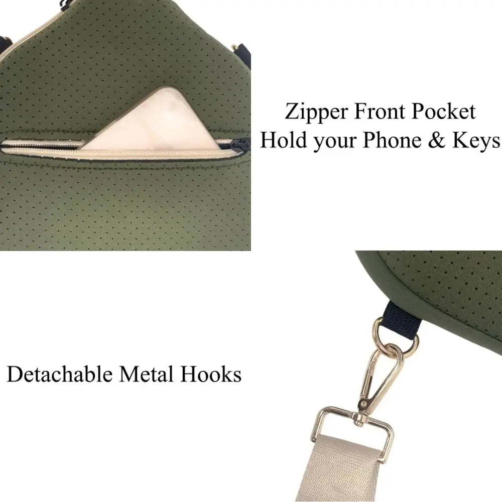 Large Capacity Pickleball Crossbody Bag Waterproof Zipper Closure Pickleball Paddle Cover Adjustable Strap Professional