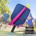 Large Capacity Pickleball Crossbody Bag Waterproof Zipper Closure Pickleball Paddle Cover Adjustable Strap Professional