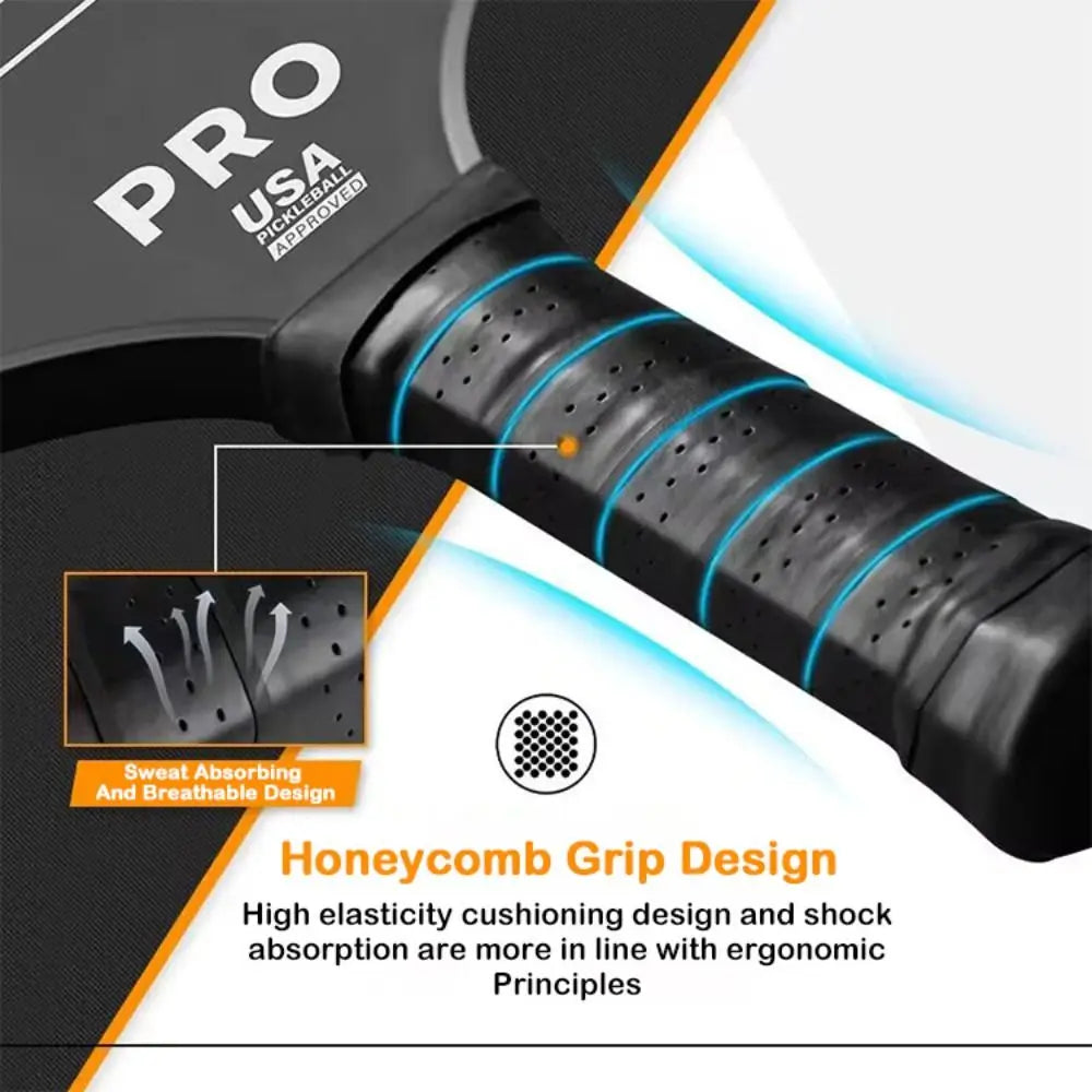 T700 Pickleball Paddle 16MM Carbon Fiber Pickleball Rackets Set Frosted Surface USAPA Approved Professional Game Supplies