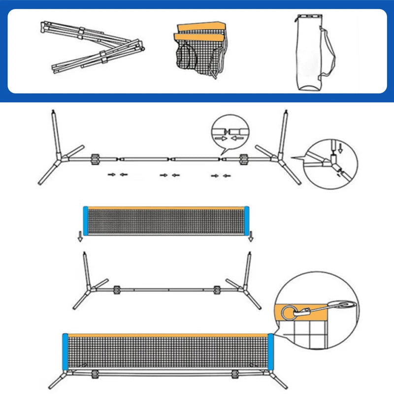 10Ft Amazon Metal Frame Pickleball Net Portable Pickleball Rack, Tennis Rack Cover