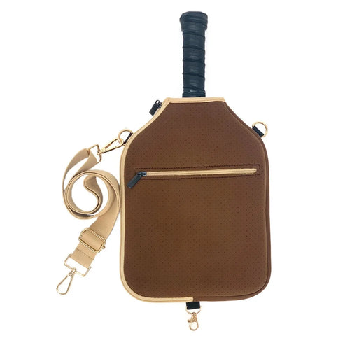 Large Capacity Pickleball Crossbody Bag Waterproof Zipper Closure Pickleball Paddle Cover Adjustable Strap Professional