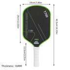 T700 Pickleball Paddle 16MM Carbon Fiber Pickleball Rackets Set Frosted Surface USAPA Approved Professional Game Supplies